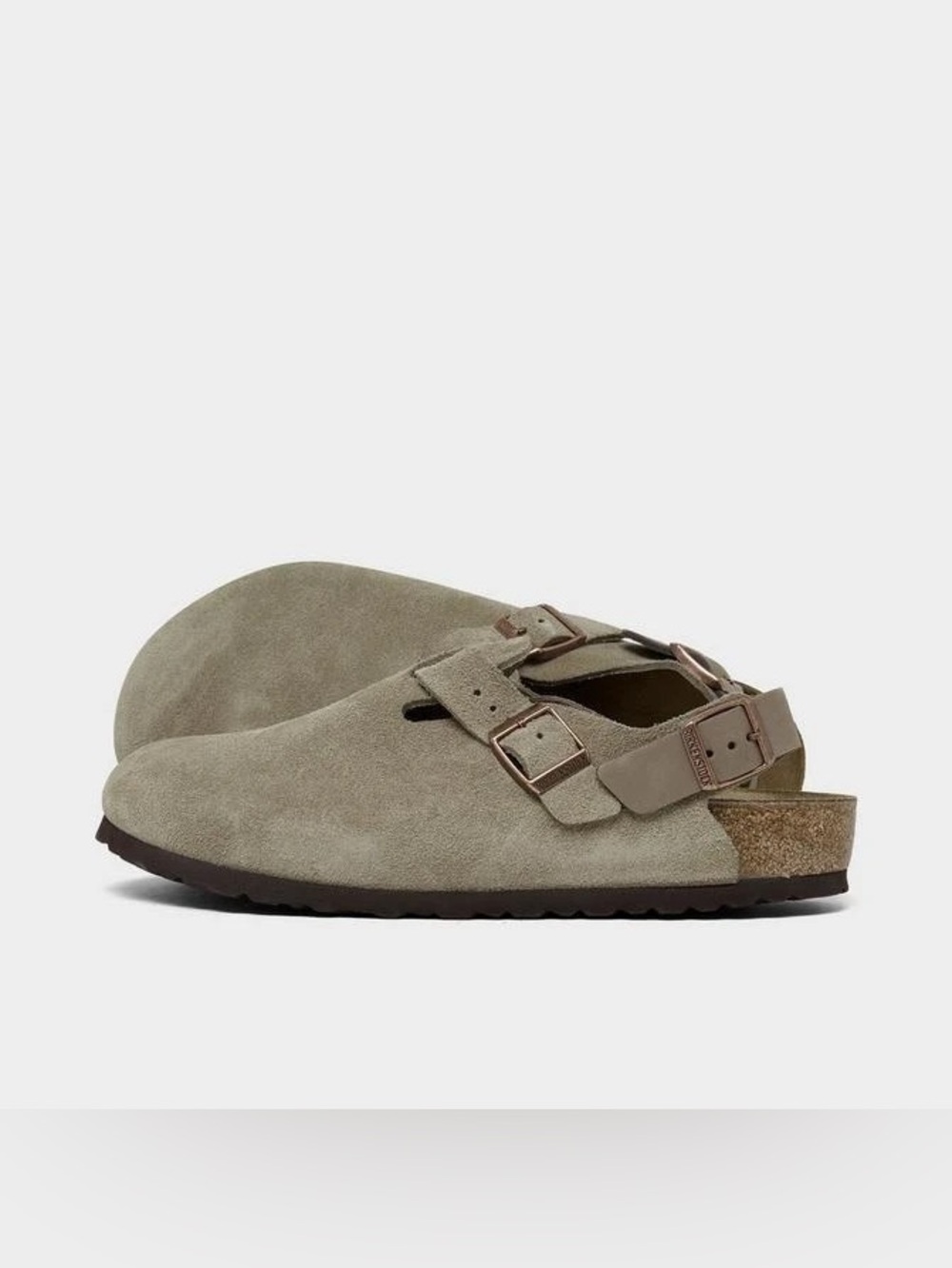 Men's Birkenstock Tokio Suede Leather Clogs Taupe 1028287